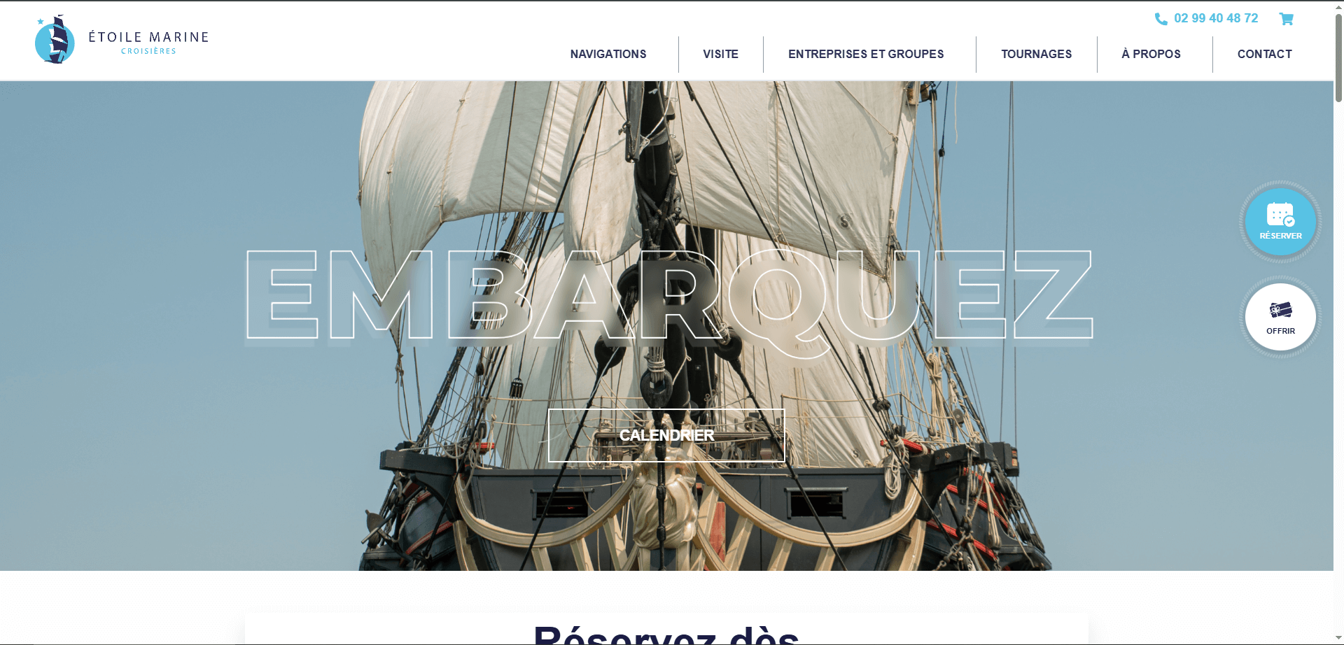 Etoile Marine Croisières - Site vitrine tourisme