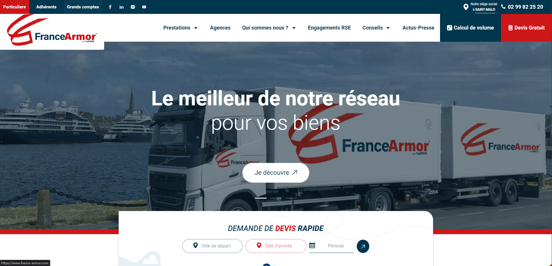 France Armor Déménagement - Site vitrine WordPress